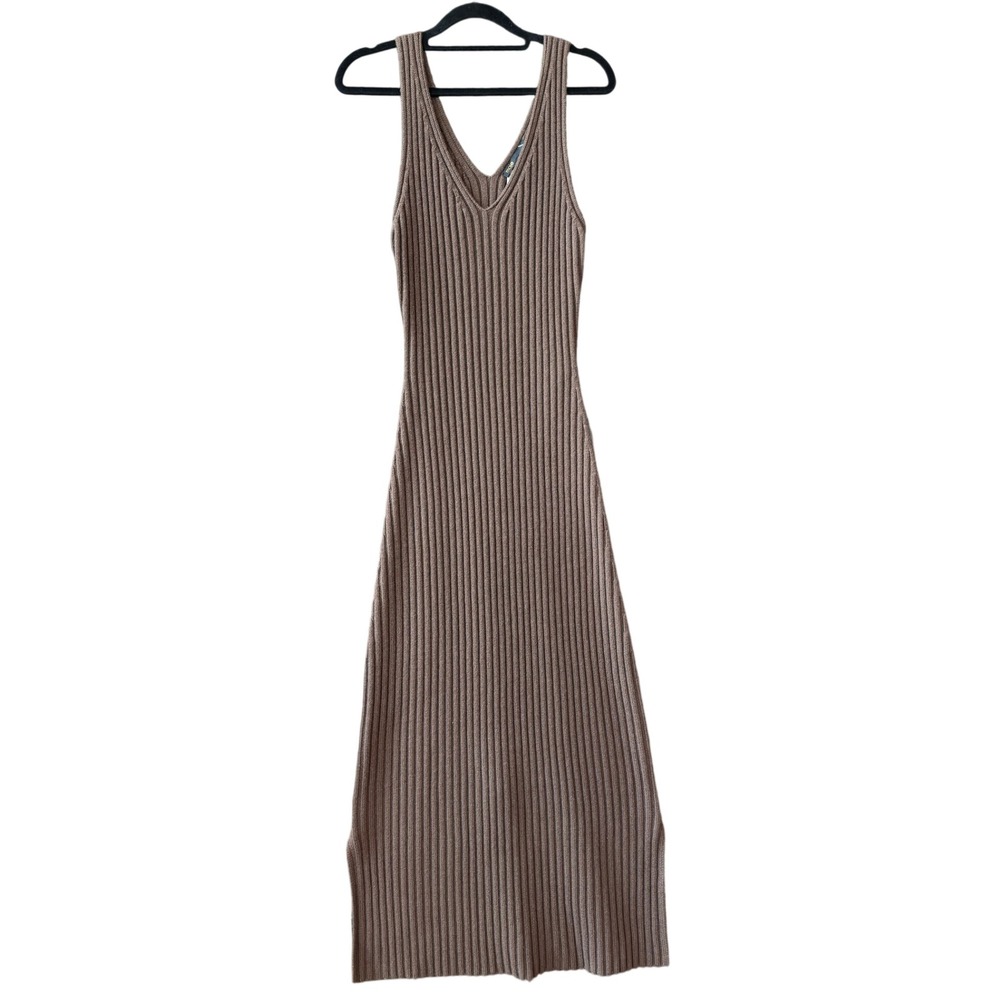 Maje 100% Wool Ribbed Maxi Dress Women's EU 36